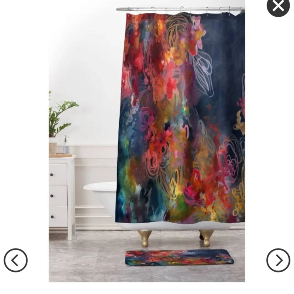 NWOT Deny Designs Bursting Heart shower curtain
